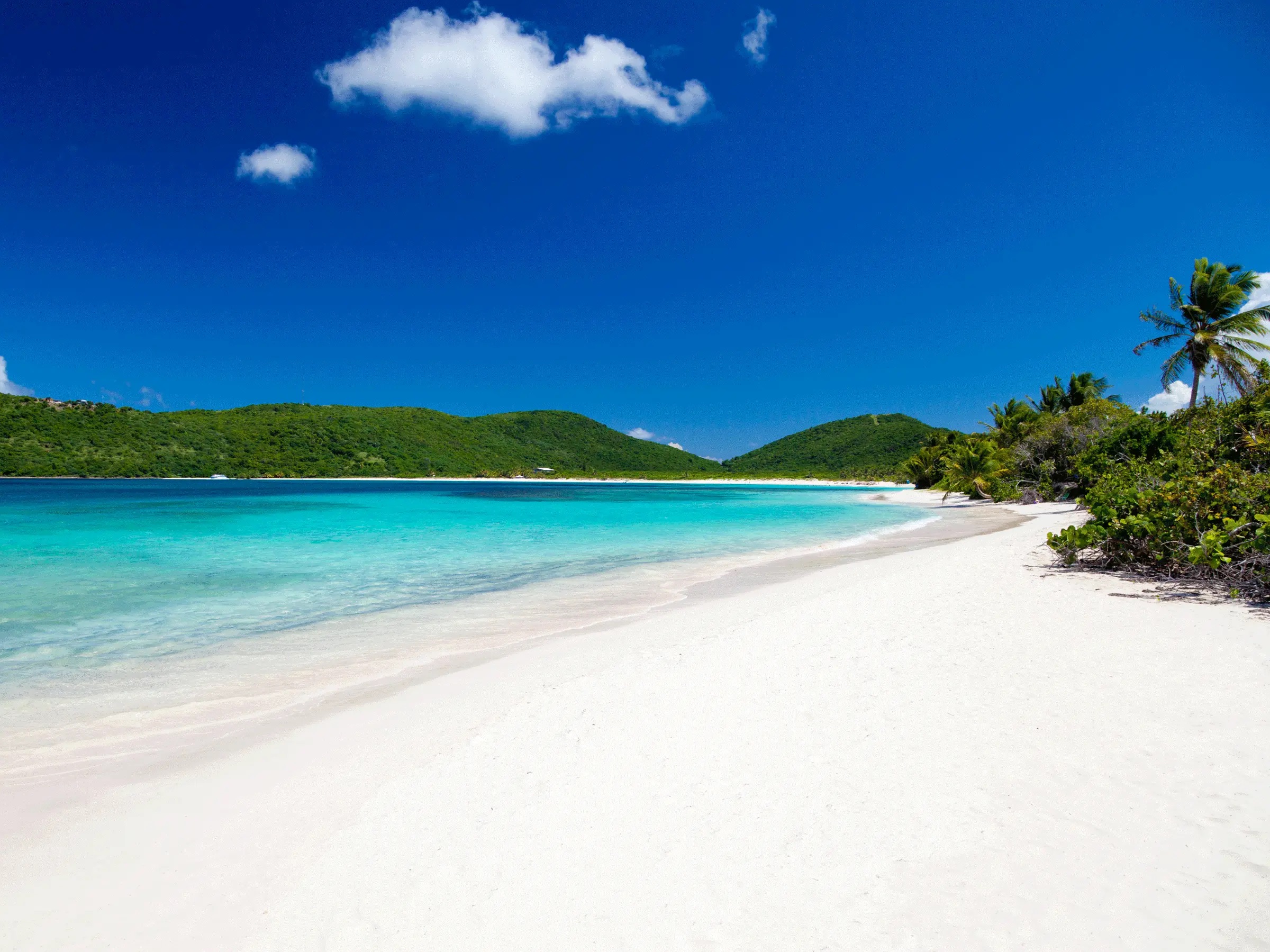 Aerial view across Culebra and the surrounding Caribbean water