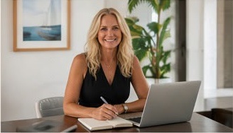 Lisa Penfield working with clients in Culebra