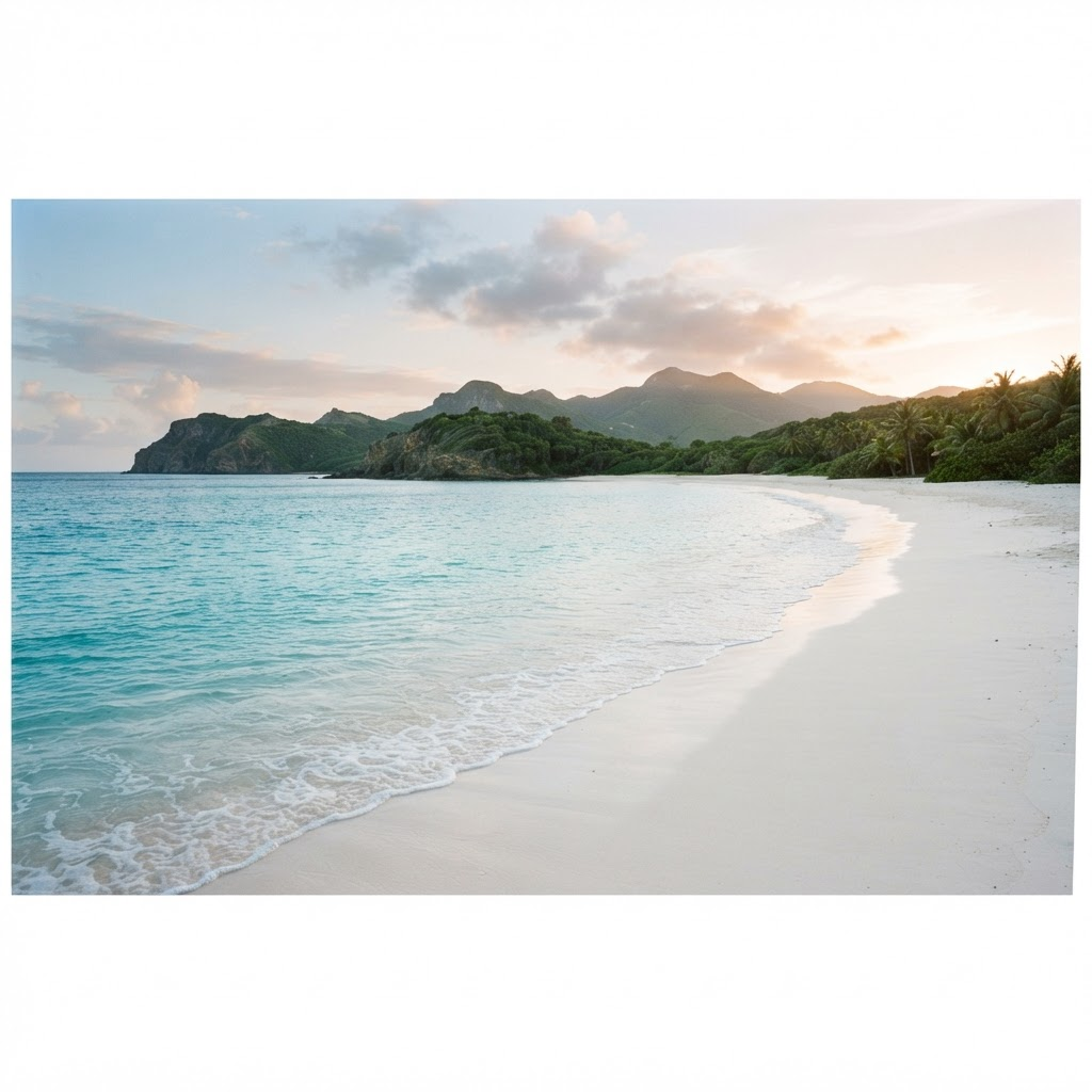 The white sand crescent and clear turquoise water of Flamenco Beach, Culebra